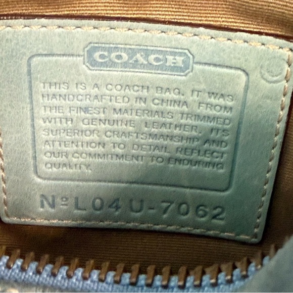 Coach 7062 Y2K Blue Suede & Signature Canvas Crossbody Rare Colorblock EUC - Picture 11 of 11